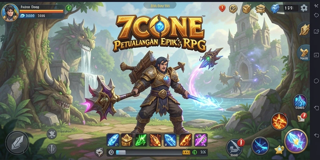 Tampilan gameplay RPG yang memukau di 7CONE.