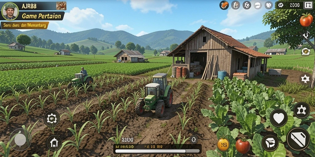 Screenshot gameplay AJR88 saat bertani di ladang