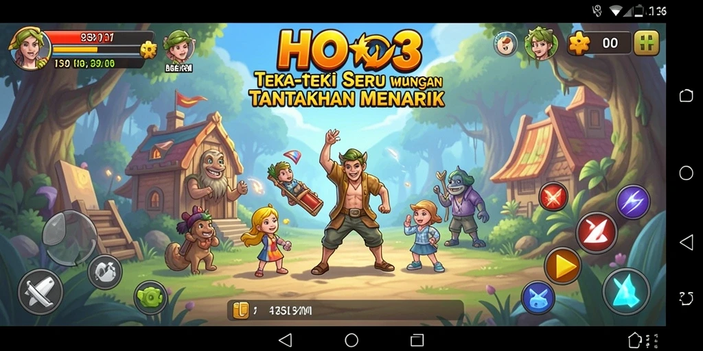 Tampilan gameplay HO3 dengan berbagai teka-teki menarik.