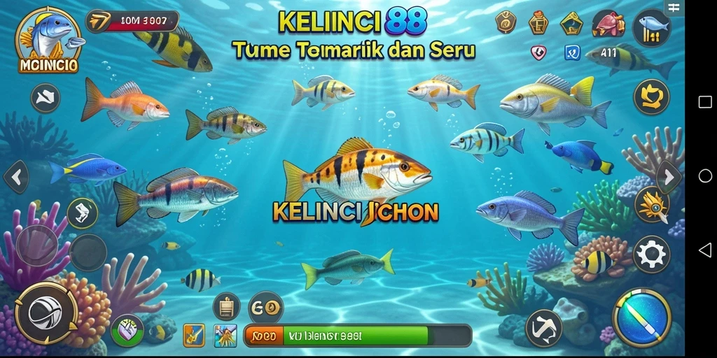 Gameplay KELINCI88 yang seru saat menembak ikan di lautan.