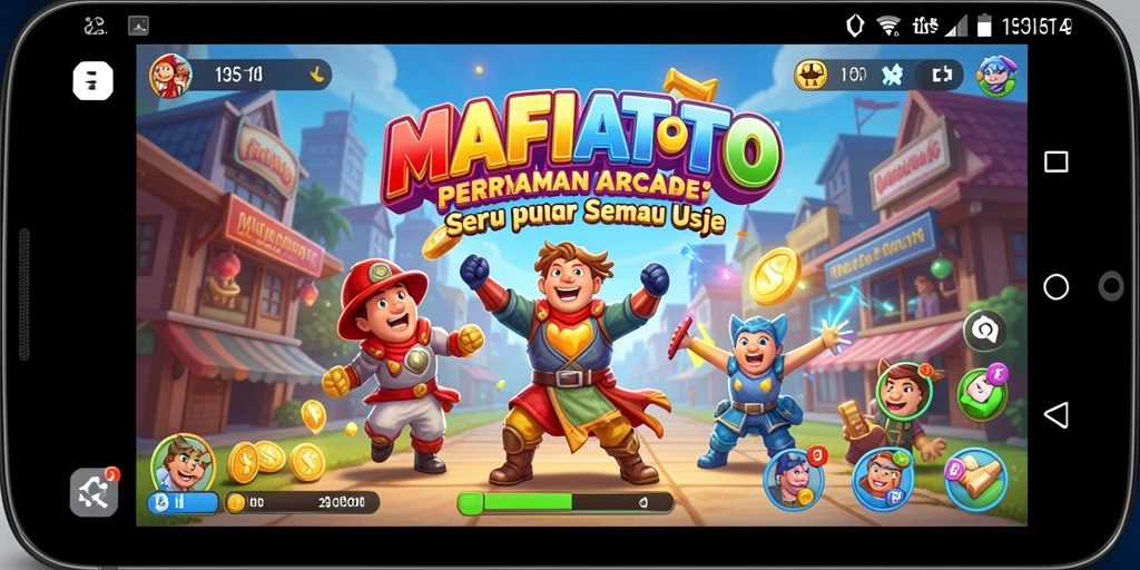 Tampilan gameplay seru MAFIATOTO yang penuh warna.