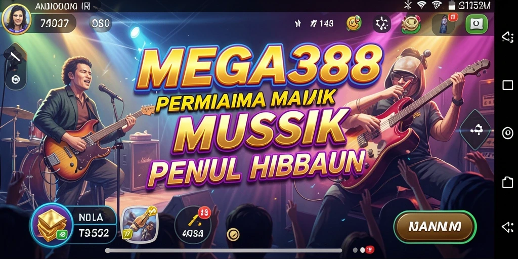 Tampilan gameplay MEGA388 saat memainkan lagu favorit.