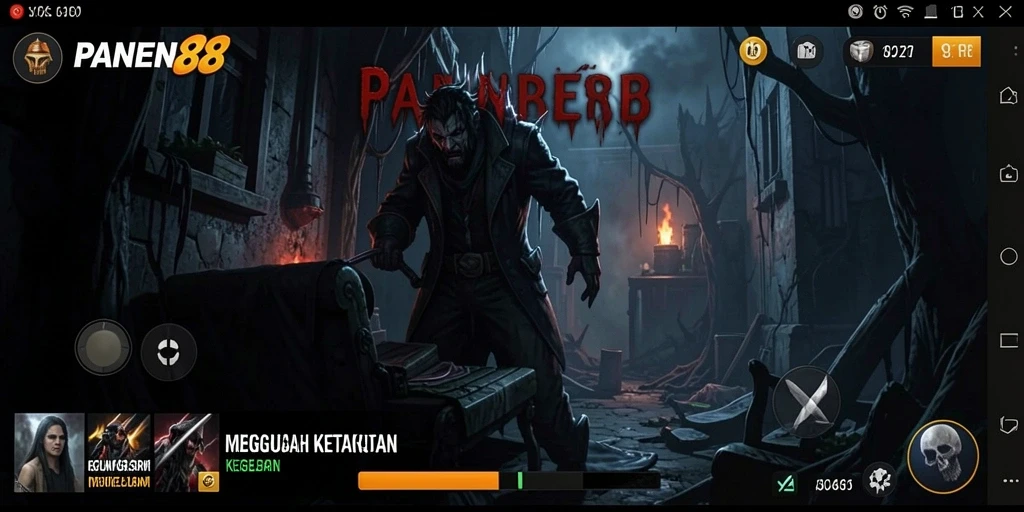 Screenshot dari gameplay mengerikan PANEN88 dengan suasana yang menegangkan.