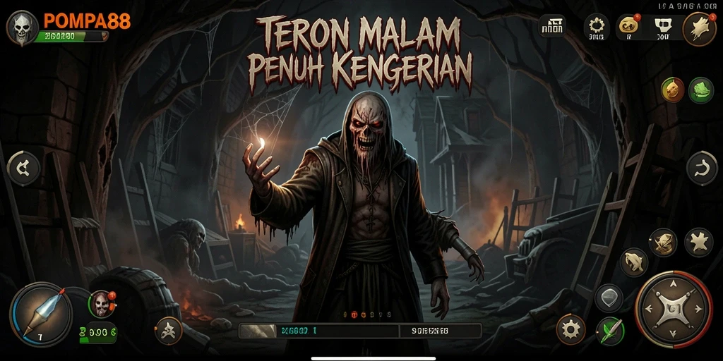 Tampilan gameplay menyeramkan dari POMPA88 yang penuh ketegangan.