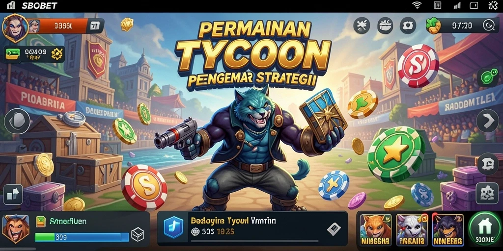 Tampilan gameplay SBOBET dengan elemen tycoon yang menarik.