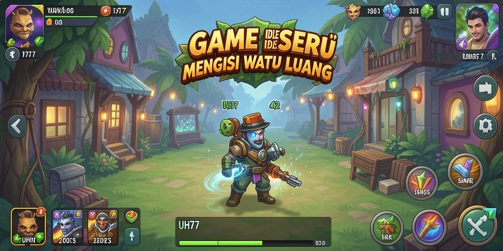 Screenshot UH77 menunjukkan gameplay Idle yang menarik.